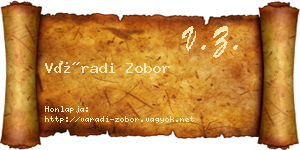 Váradi Zobor névjegykártya